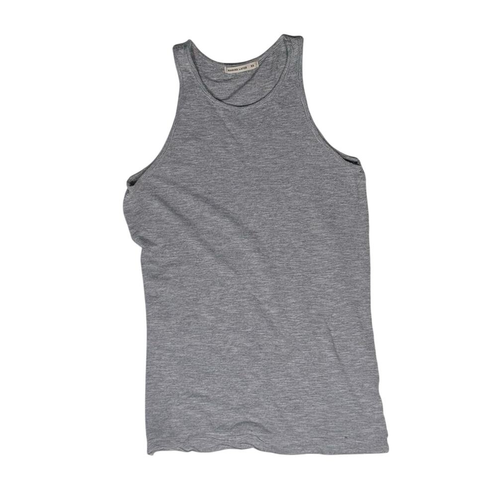 Marine Layer Gray Slub Tank Top XS Made in USA Rayon Blend Casual Sleeveless